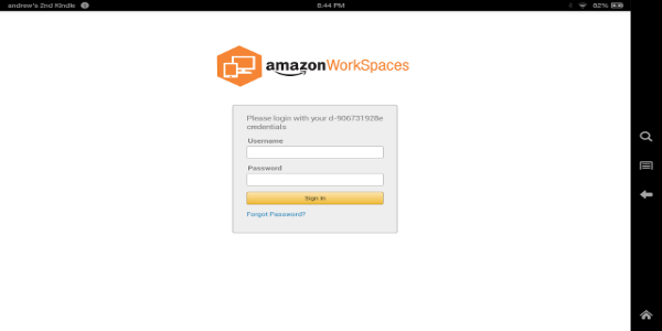 Schermata Amazon WorkSpaces 0