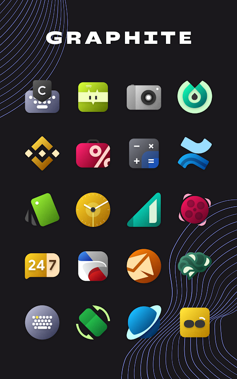 Graphite Icon Pack Mod 스크린샷 1