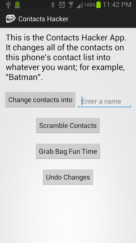 Contacts Hacker - Prank App Schermafbeelding 1