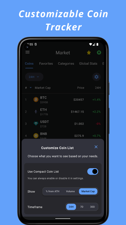 Crypto Hub Coin Stats Tracker ภาพหน้าจอ 2