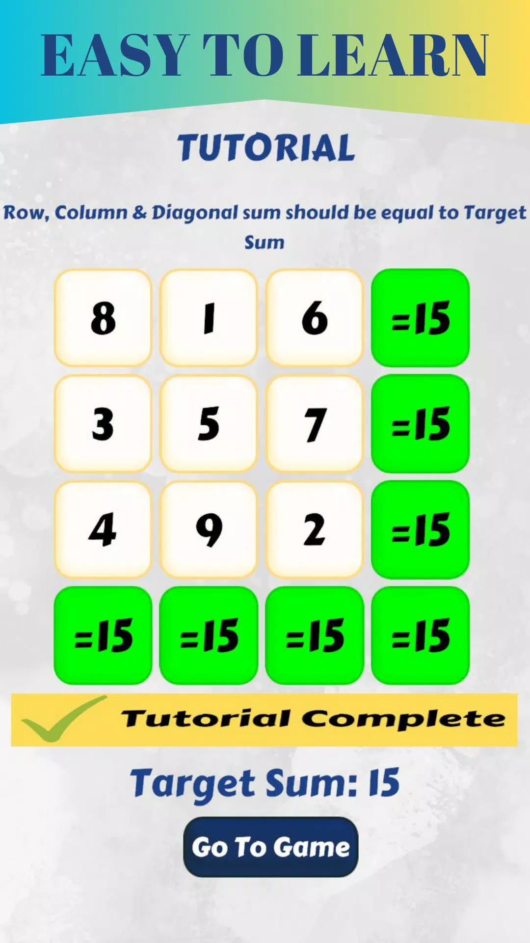 Magic Square game ภาพหน้าจอ 3