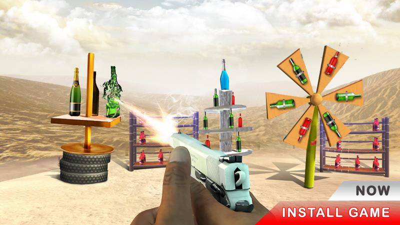 Gun Bottle Shooting game Tangkapan skrin 1