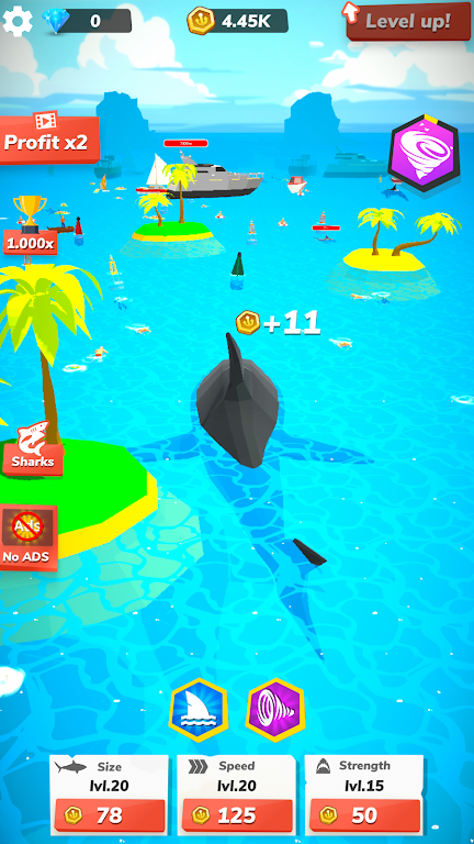 Idle Shark World - Tycoon Game Ảnh chụp màn hình 1