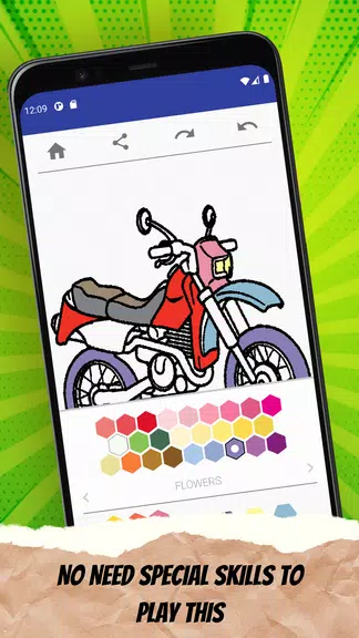 MotorBike Coloring Page ภาพหน้าจอ 2