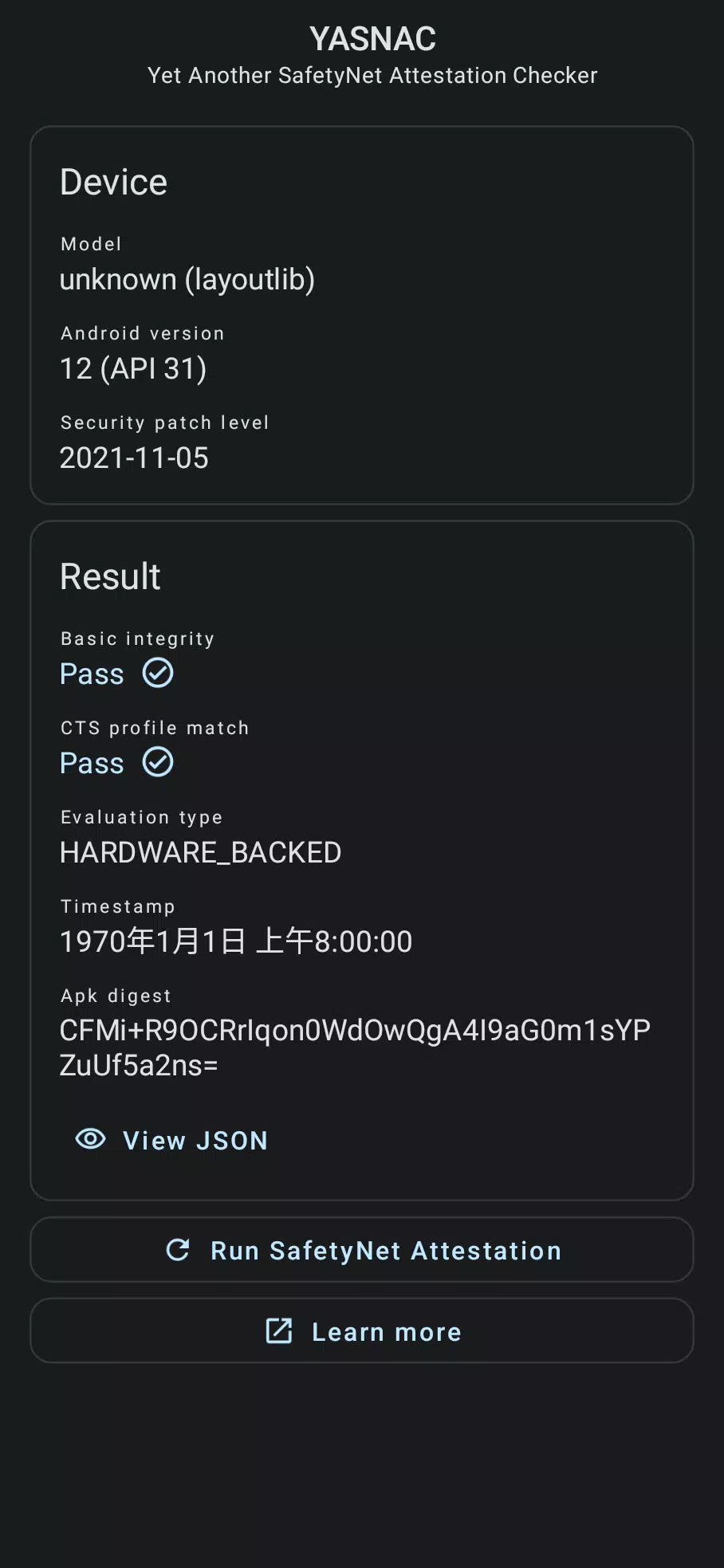 YASNAC - SafetyNet Checker ဖန်သားပြင်ဓာတ်ပုံ 2