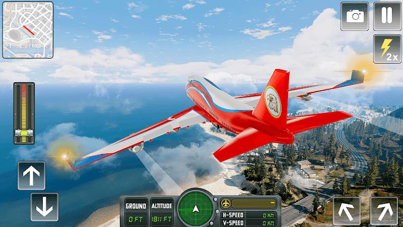 Flying Airplane Pilot Games Ekran Görüntüsü 1