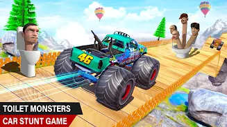 Toilet Monster Car Stunts Game Ảnh chụp màn hình 2