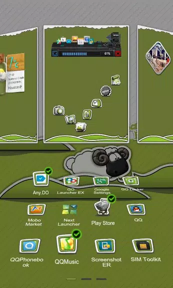 Next Launcher Theme P.Sheep Captura de pantalla 3