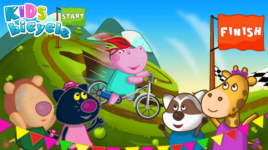 Hippo Bicycle: Kids Racing Schermafbeelding 0