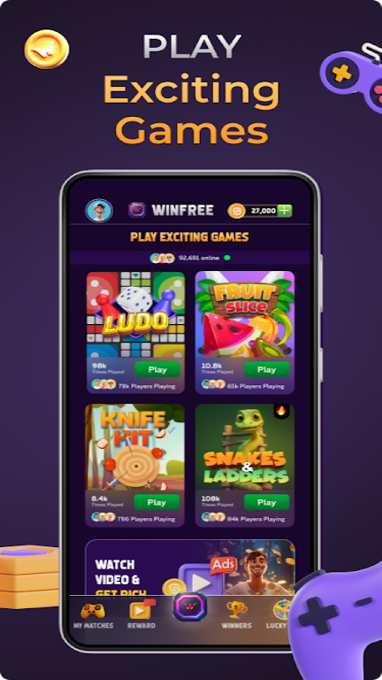 WinFree: Play & Earn WinCoins Screenshot 1