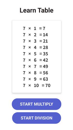 Times Table  - Learn Math Screenshot 1