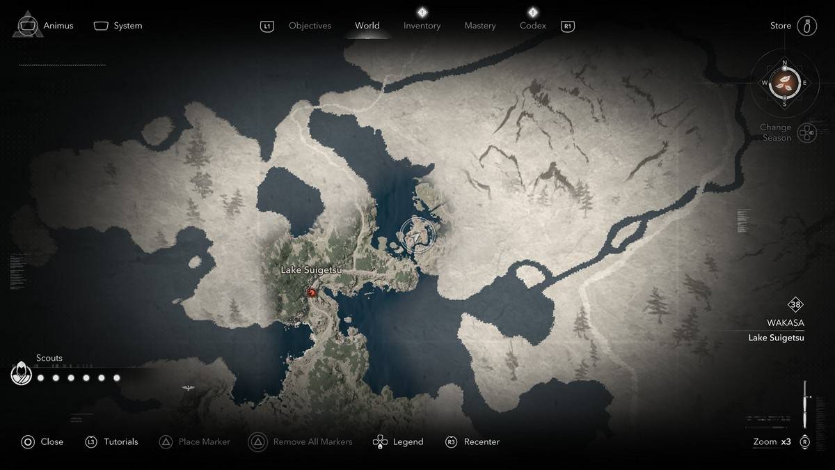 Posizione dell’Airone Grigio Leggendario Sumi-E in Assassin's Creed Shadows