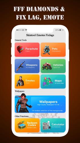 FFF Skin Tools Diamond & Emote Captura de pantalla 0
