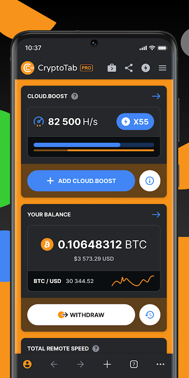 CryptoTab Browser Pro Level 螢幕截圖 1