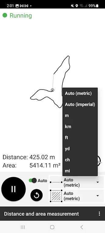 Distance and area measurement Tangkapan skrin 3