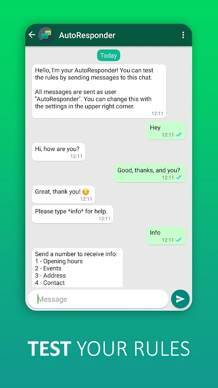 AutoResponder für WhatsApp Screenshot 1