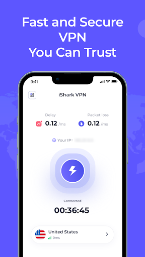 iSharkVPN - Secure & Super Vpn Ảnh chụp màn hình 1