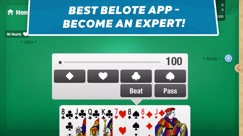 Belote Coinche - card game Screenshot 0