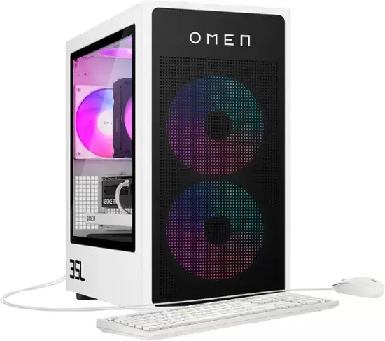 HP OMEN - 35L Gaming Desktop - Amd Ryzen 7 8700G - 16 GB DDR5 Memory - Nvidia GeForce RTX 4060 Ti - 1 TB SSD - Wit/zwart