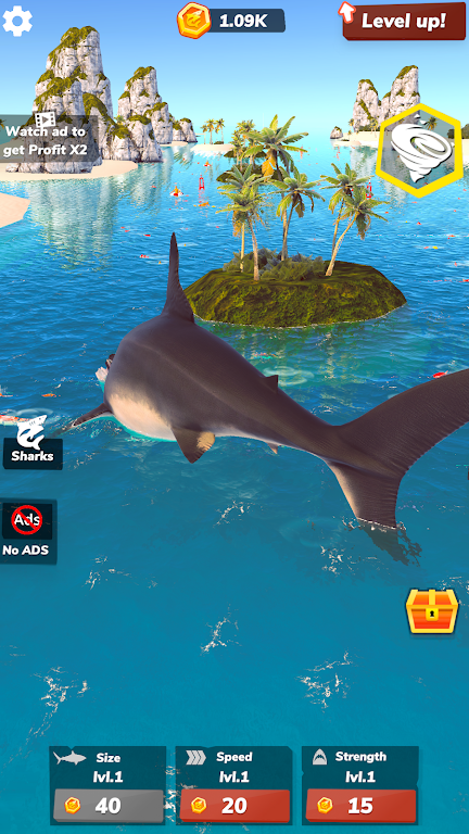 Idle Shark 2-Mega Tycoon Game Ekran Görüntüsü 2