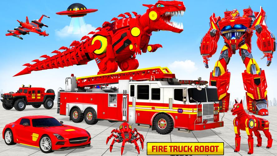Fire Truck Robot Car Game スクリーンショット 1