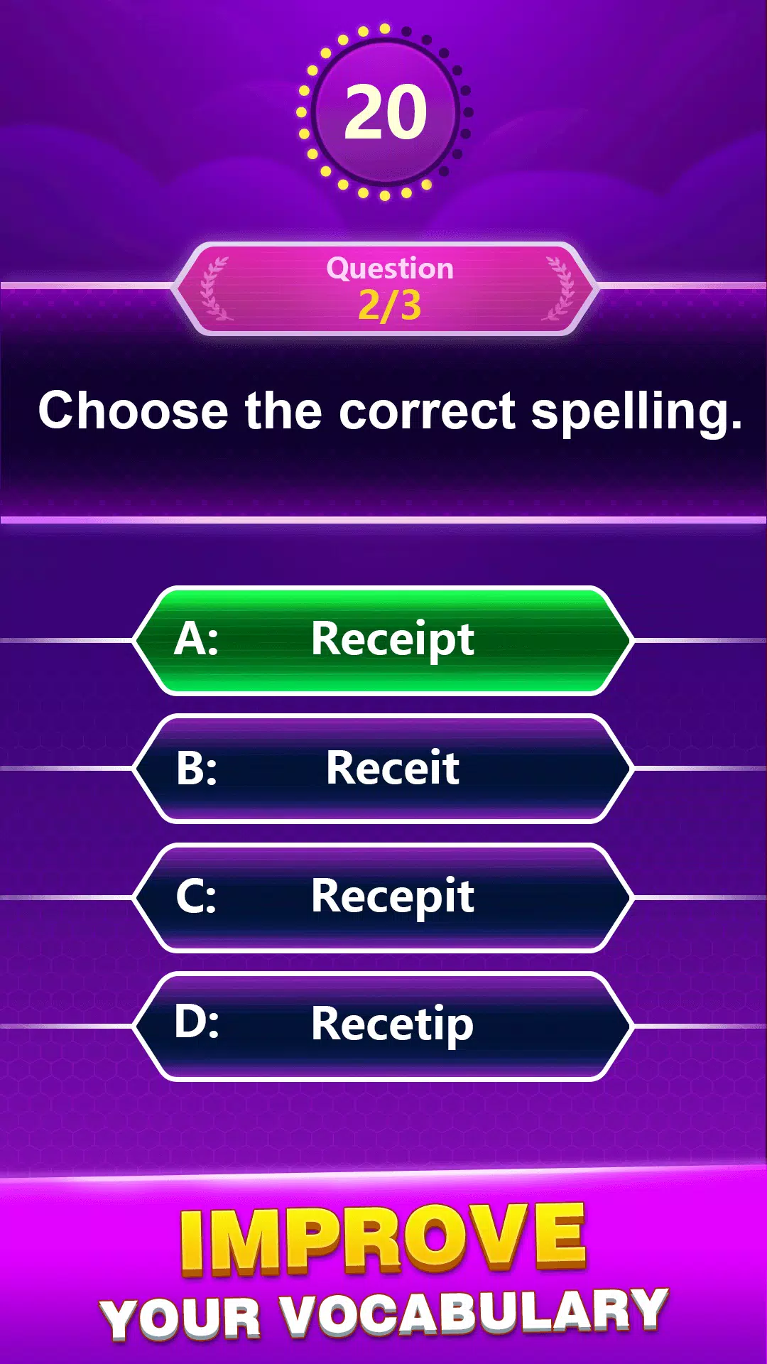 Spelling Quiz - Word Trivia应用截图第3张