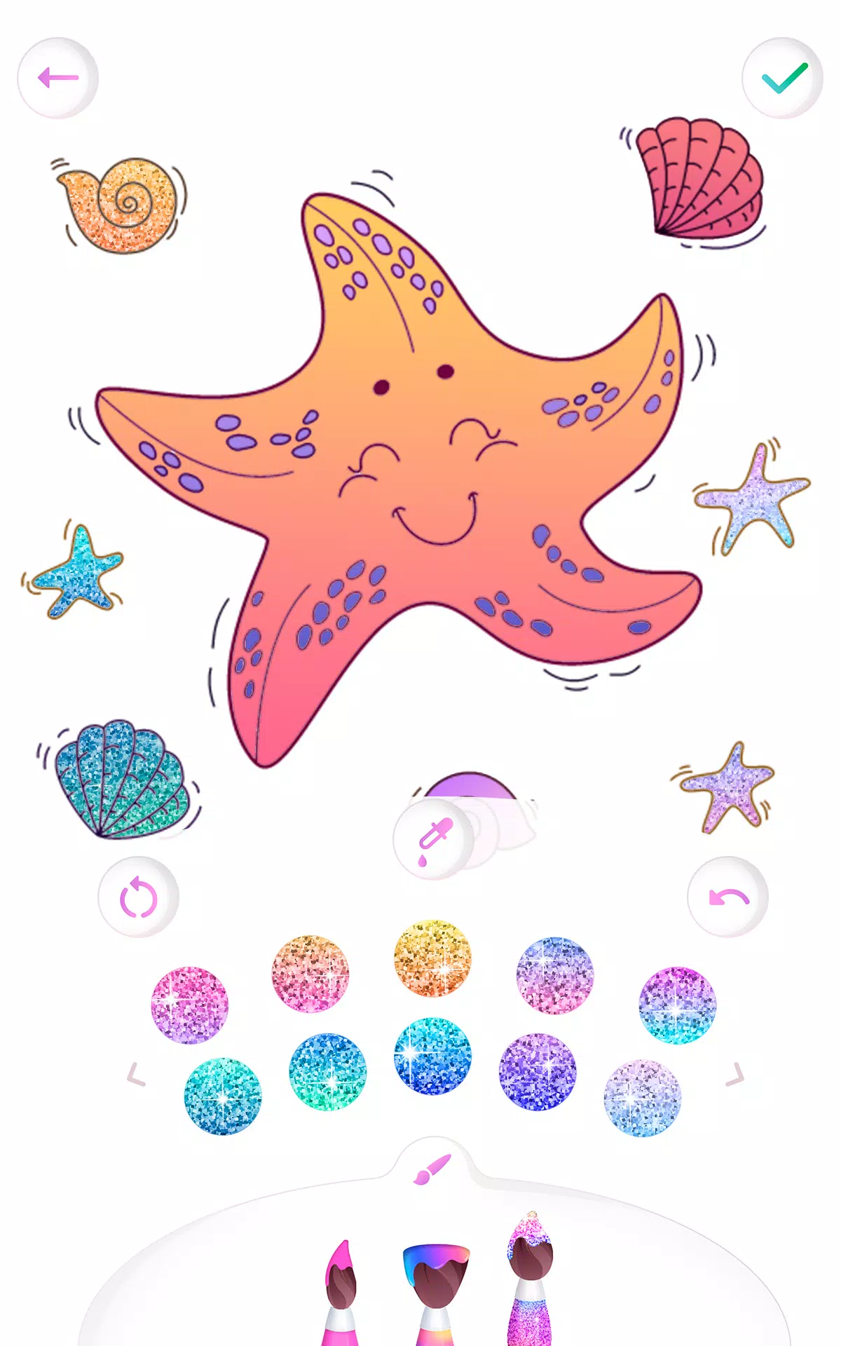 Mermaid coloring book gradient 스크린샷 2