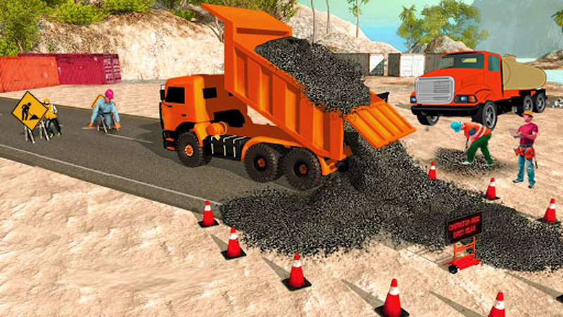 Highway road construction game स्क्रीनशॉट 3