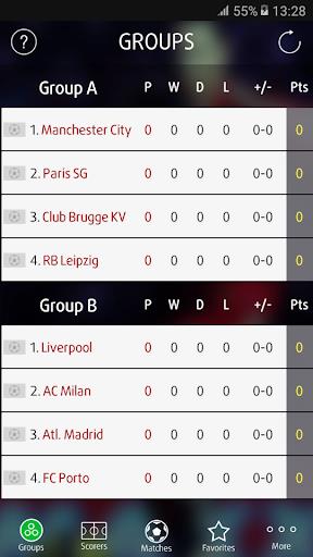 Live Scores for Champions League Schermafbeelding 1