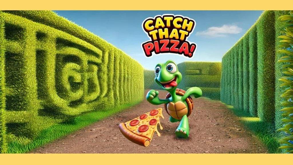 'Catch That Pizza' labirent oyununda boyutlarda bir pizza kovalayın