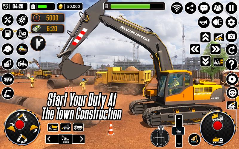 City Heavy Excavator Crane 3D Скриншот 3