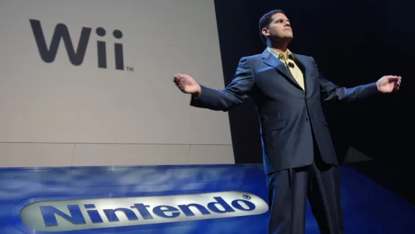 雷吉(Reggie)為Wii Sports作為Wii Pack而戰。 Susan Goldman/Bloomberg通過Getty Images攝影。