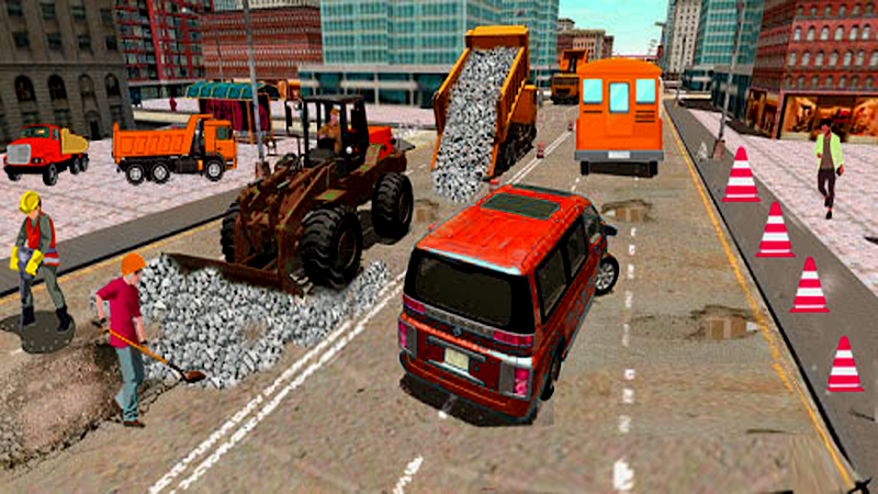 Highway road construction game Скриншот 1