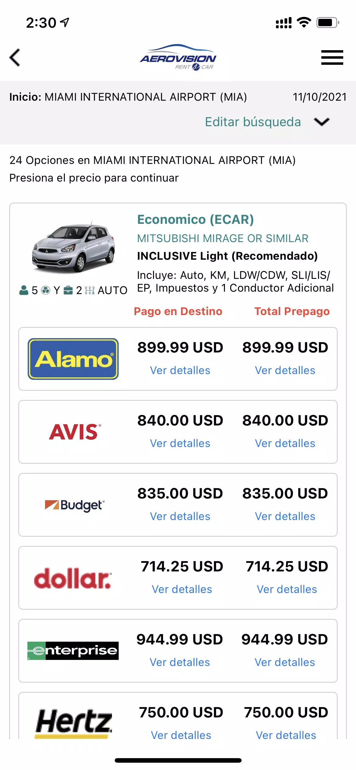 Aerovision SAS - Rent a Car应用截图第3张