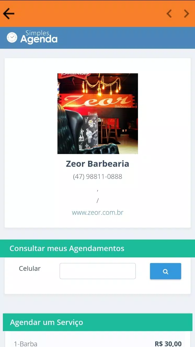 Schermata ZEOR Barbearia 3