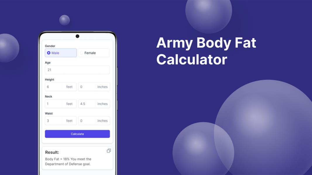 Army Body Fat Calculator 螢幕截圖 2