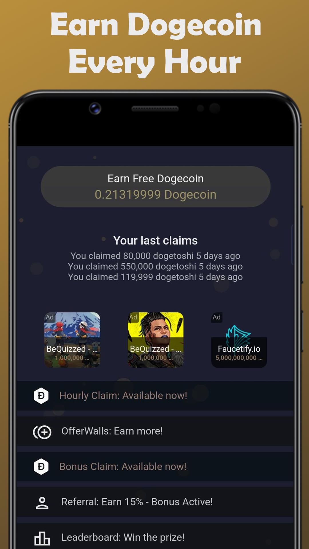 Earn Dogecoin Ekran Görüntüsü 0