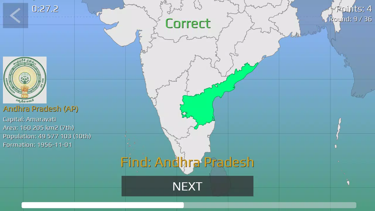 India Map Quiz スクリーンショット 2