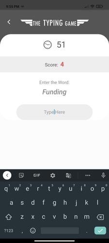 The Typing Game Schermafbeelding 0