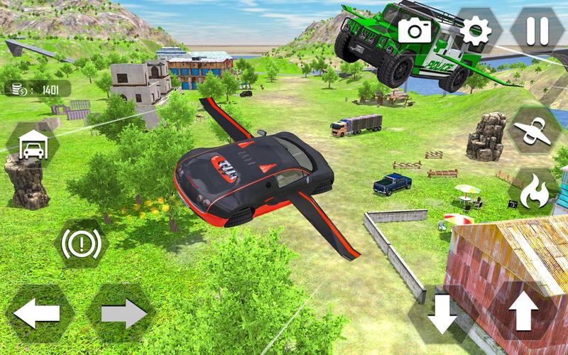 Flying Car Extreme Simulator Schermafbeelding 3