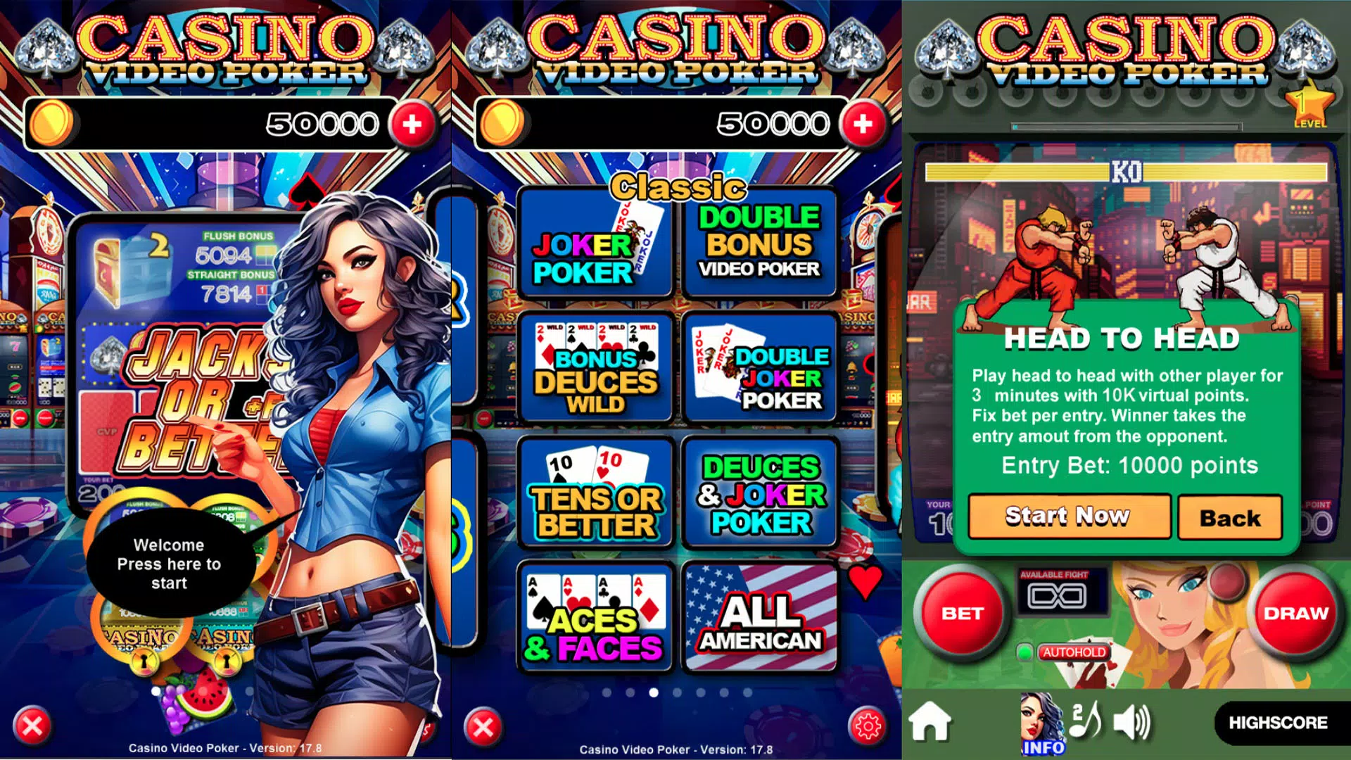 Casino Video Poker Tangkapan skrin 0