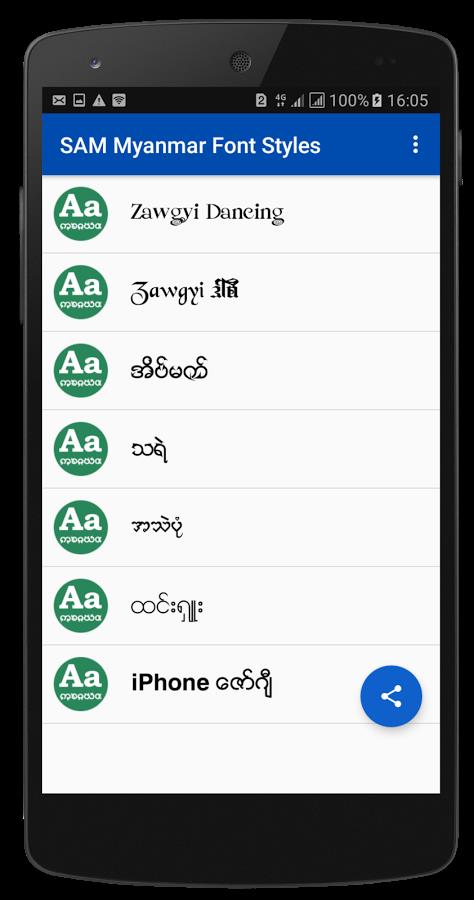 Myanmar Font Styles For SAMSUNG Ekran Görüntüsü 0