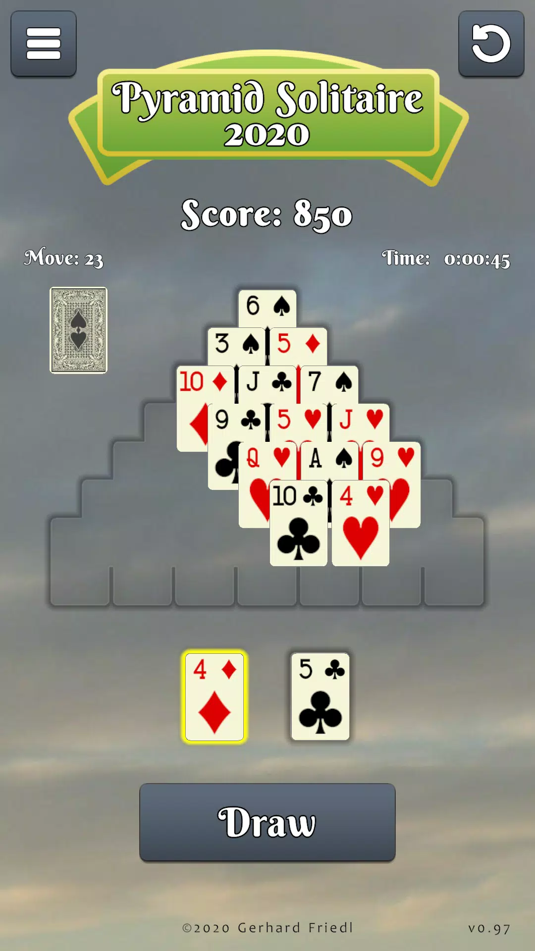 Pyramid Solitaire Card Game Captura de tela 2