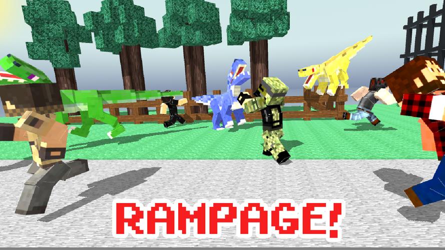 Blocky Dino Park Raptor Attack Captura de pantalla 2