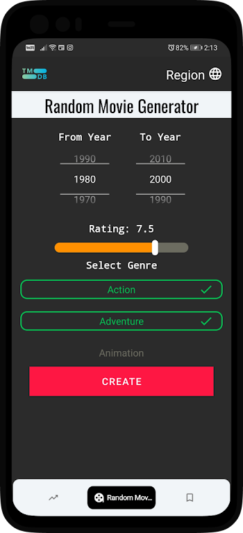 Random Movie Generator And Sug 스크린샷 1