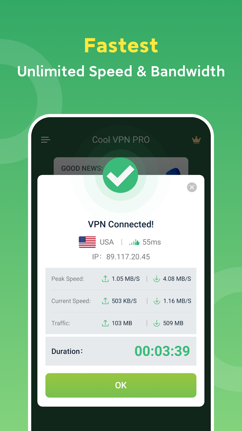 Cool VPN Pro: Secure VPN Proxy 螢幕截圖 1