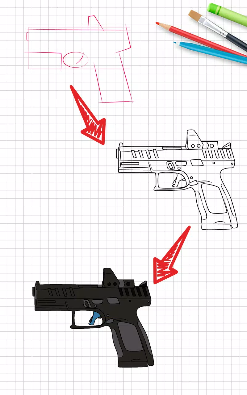 How to draw weapons step by st应用截图第0张