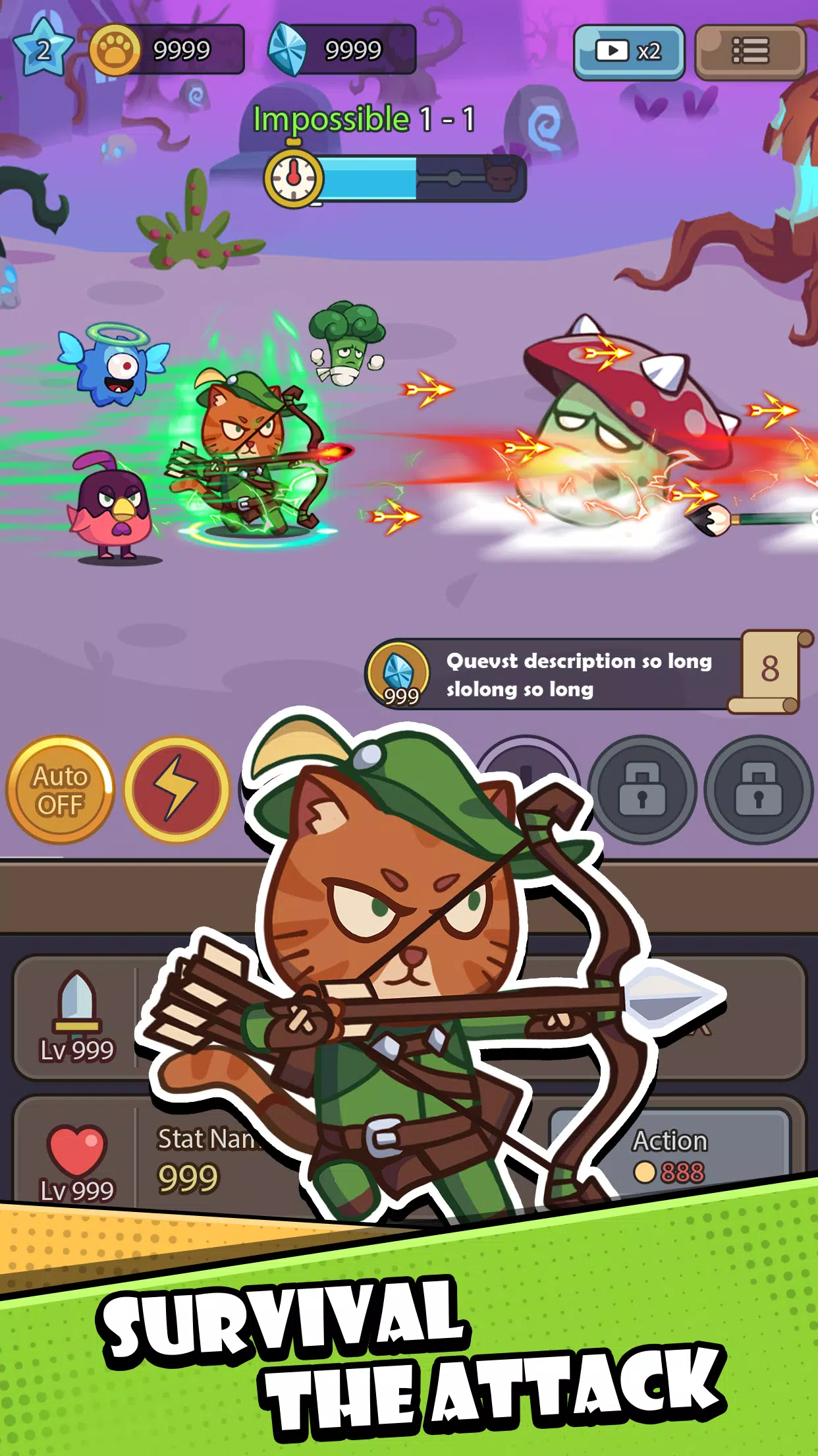 Cat Hero: Idle RPG War Zrzut ekranu 1