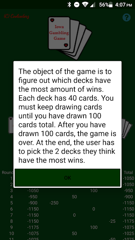 Iowa Gambling Game: Decision Making With Cards应用截图第1张