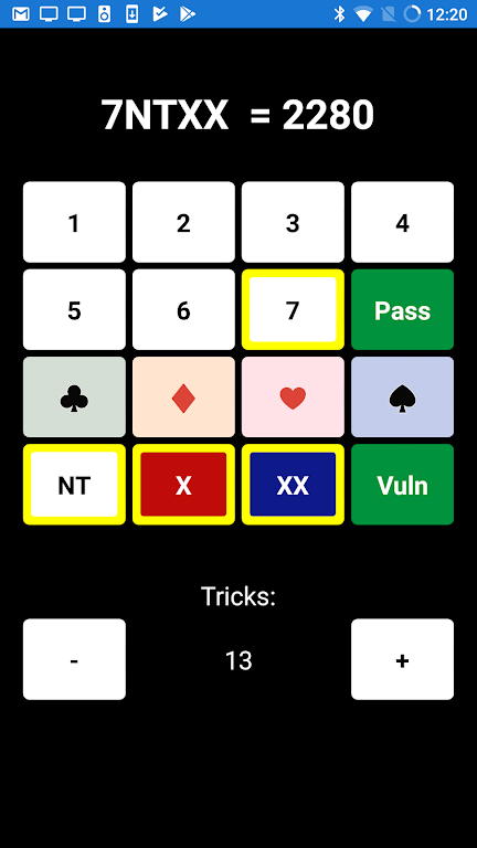 Bridge Scoring Helper Schermafbeelding 1